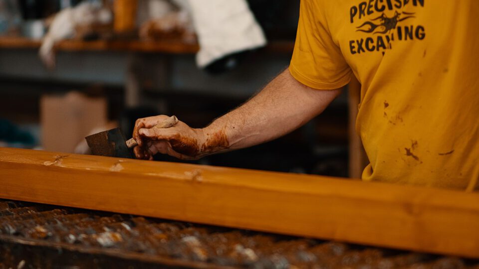 Applying Prefinish to WoodHaven Log Siding
