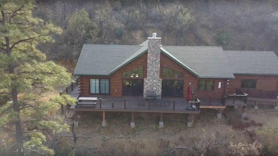 Drone footage showcases our quarter log pine in Arizona | WoodHaven Log ...