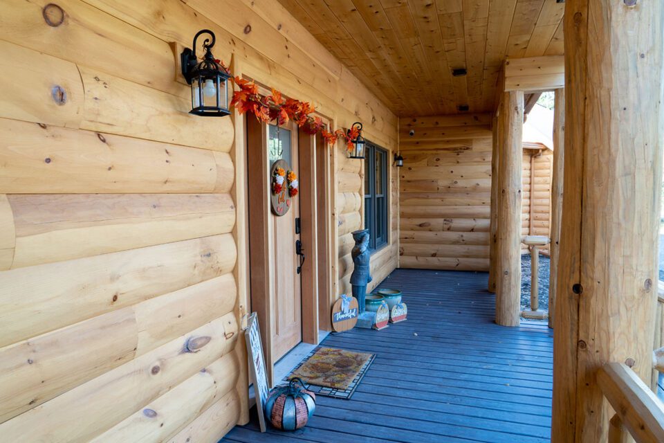 Custom Log Siding, Support Posts and D Trim