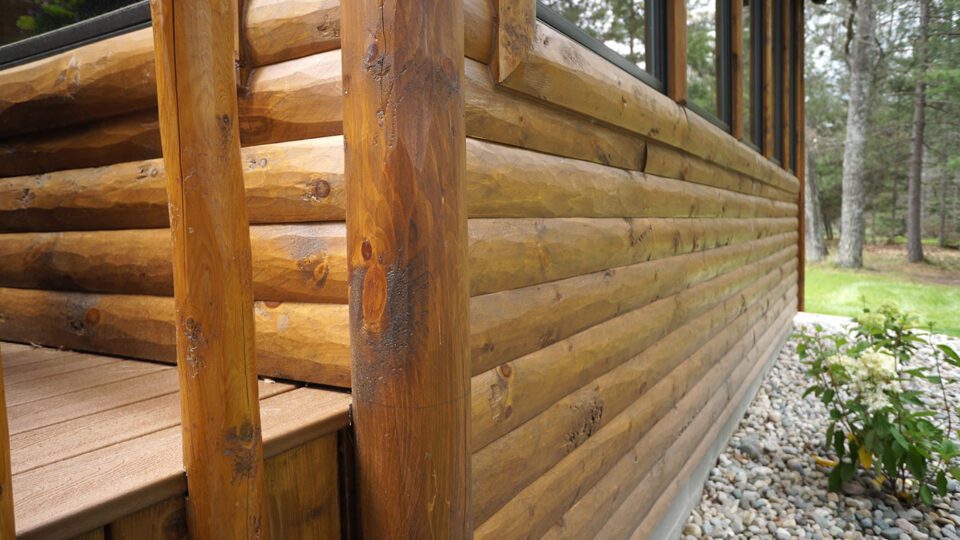 Hewn Quarter Log Siding