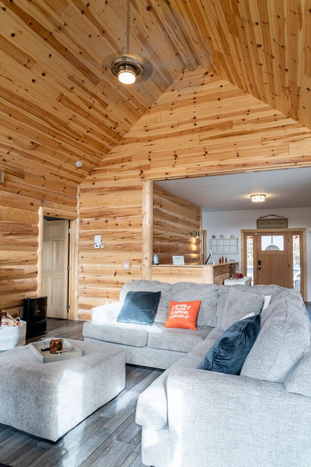 Interior log paneling