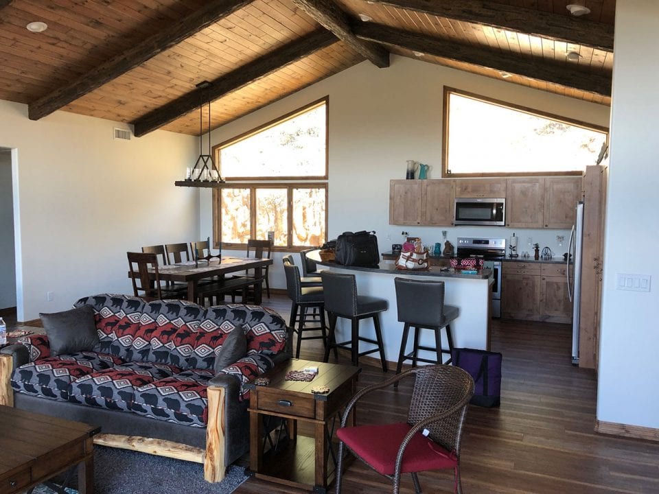 Joe Gatterdam attached garage kitchenette/tv room interior