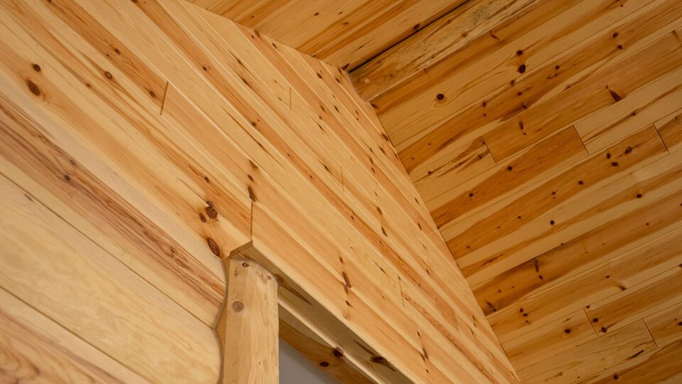 Knotty Pine Cathedral Ceiling