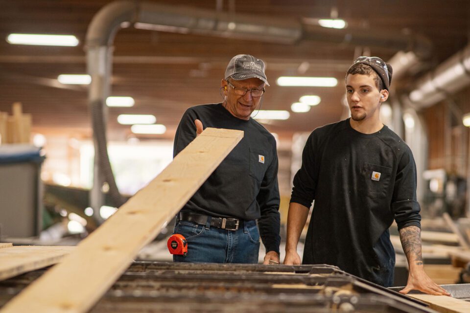 Owner Rick Bills checking the quality of our lumber