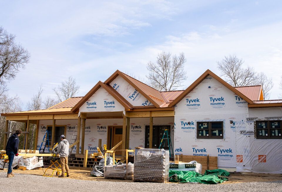 Standard home frame now ready for siding application.