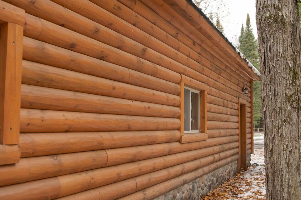These are not full logs - they’re actually WoodHaven log siding!