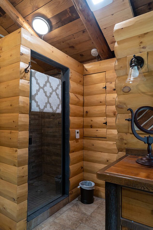 Traditional Log Cabin-Style with Stand-Up Shower