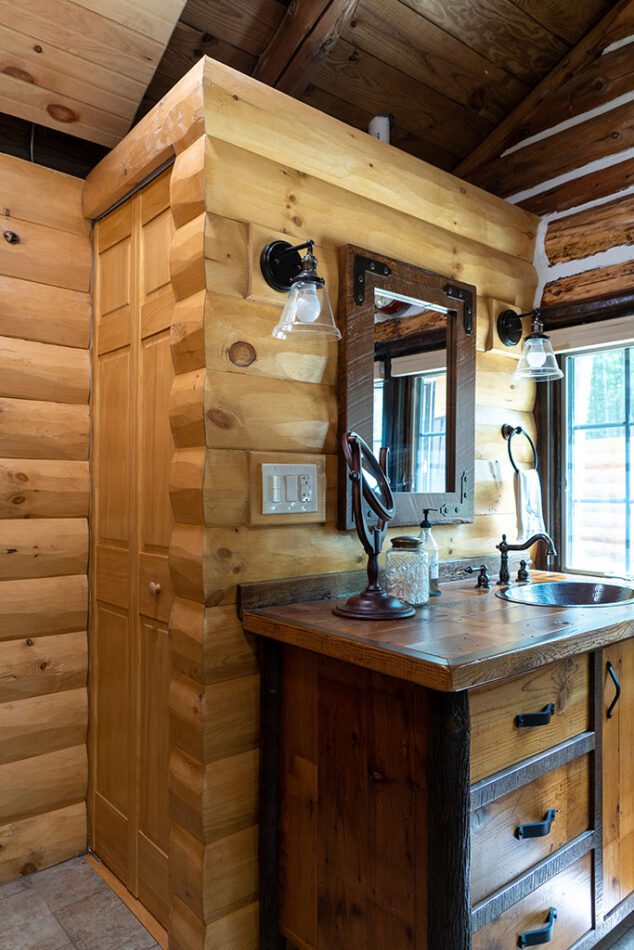 Traditional Log Cabin-Style with Stand-Up Shower