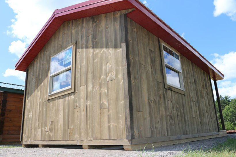 WoodHaven tiny cabin/garden shed with barn wood siding