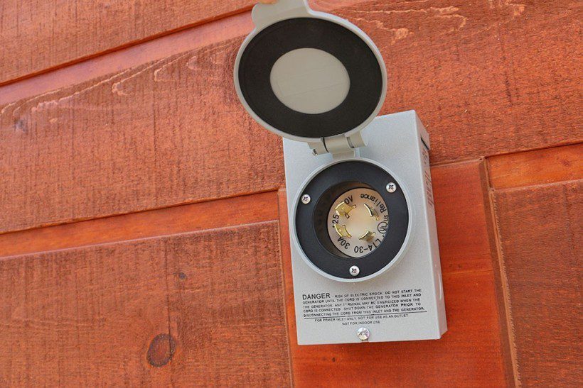 WoodHaven tiny cabin generator hookup