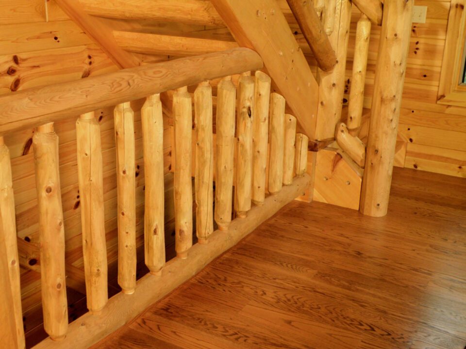 Custom WoodHaven log staircase