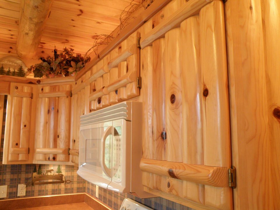 Knotty pine log kitchen