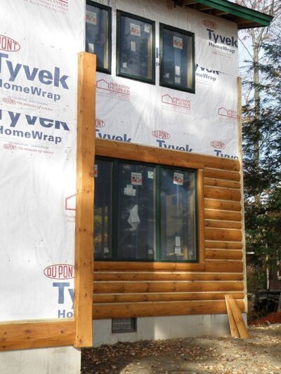 Log siding product installation
