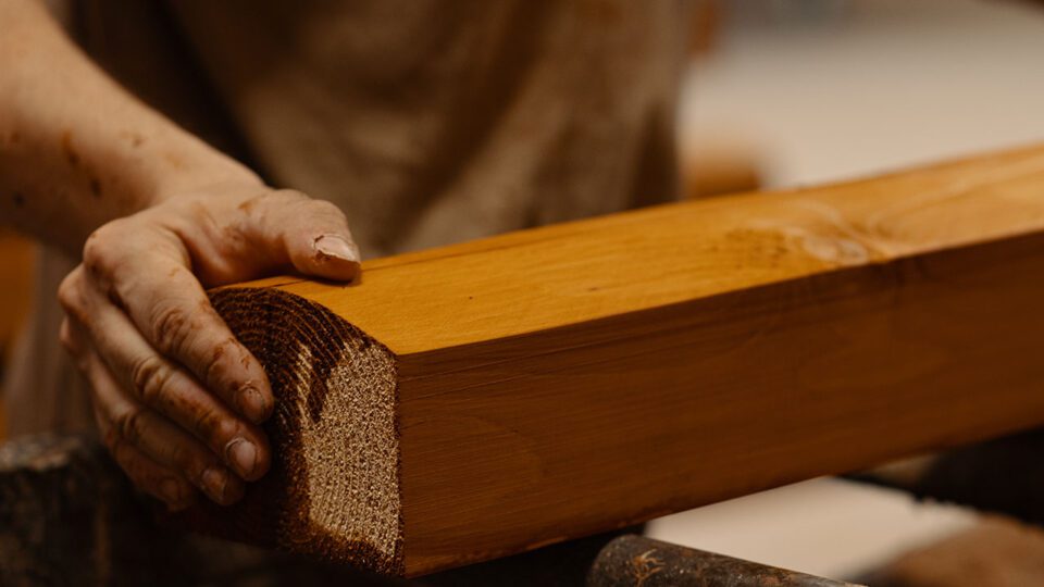 Staining Wood Closeup View