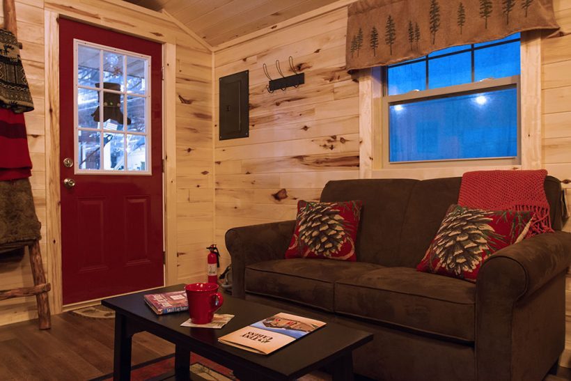 Tiny cabin interior